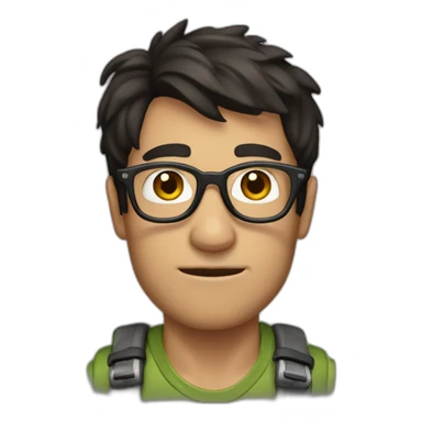 Dark-haired, bespectacled rock-climbing man sticker