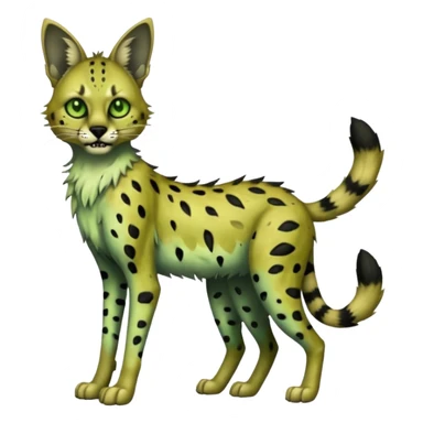 Dark-deep-greyish-Greenish Zombie-serval, full body sticker