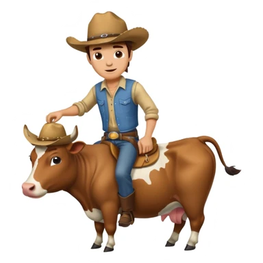 the cow should ride on the man sticker