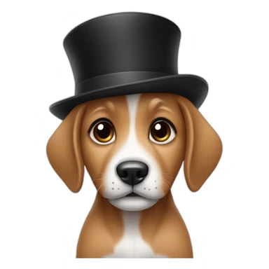 baby dog with a black hat sticker