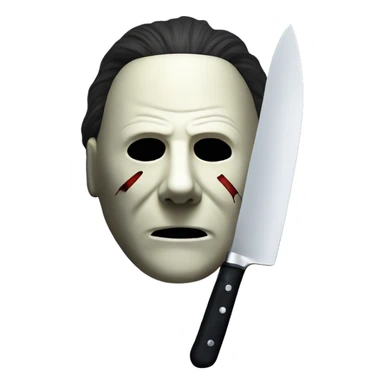 Michael Myers mask in knife sticker