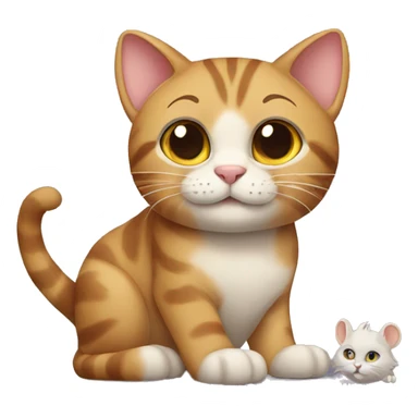 Cat Leo with mouse sticker