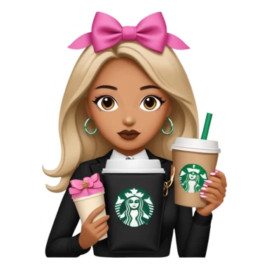 Aesthetic and BADDIE with bows and some starbucks coffee and dior bag sticker