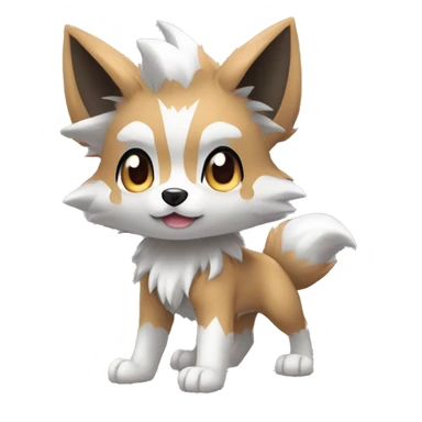Kawaii Cool Chibi Poochyena-Rocruff-Lycanroc-Pokémon Full Body sticker