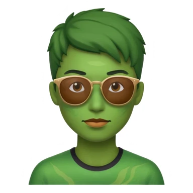 green lubricator and wearing sunglasses sticker