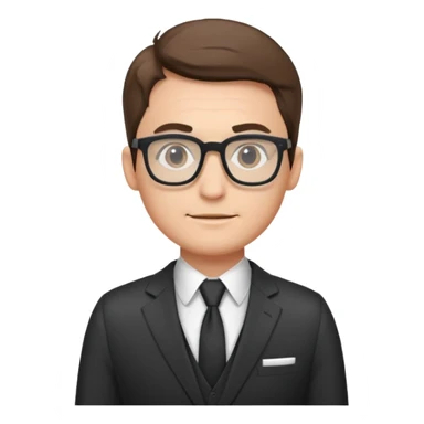 marketer man with glass wearing suit  sticker