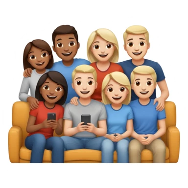 group of friends on couch having a blast sticker