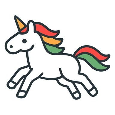 Change the background to pale blue behind the running unicorn icon, keeping the rest of the design unchanged, logo style. sticker