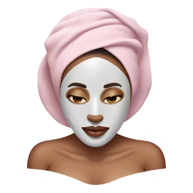 Lady with light pueple face mask spa beauty full face relaxing sticker