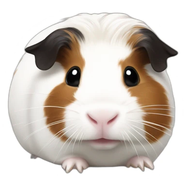 White Guinea pig with large black and brown spots sticker
