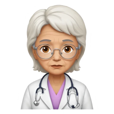 old grumpy woman doctor sticker