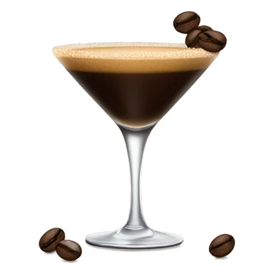 Classic Espresso martini with coffee beans as garnish sticker