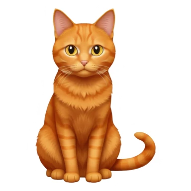 full body solid orange domestic shorthair slim cat with yellow/orange eyes sitting sticker