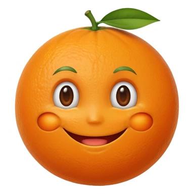 Orange with ssmile face sticker