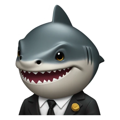 shark dressed up as the godfather sticker