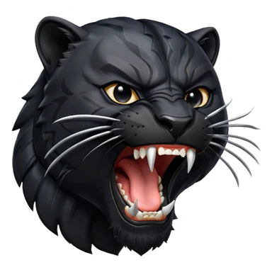 black panther showing teeth roaring sticker