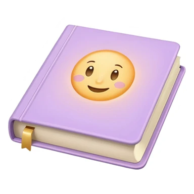 single pastel book with gentle glow, minimalistic clean girl vibe, soft shadows sticker