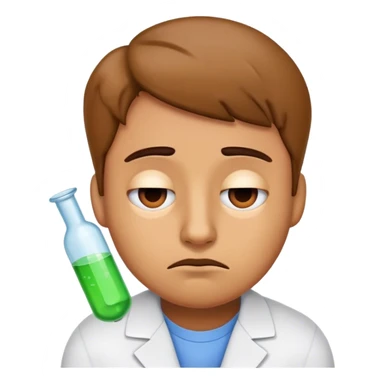 Tired emoji, that is studying biology and is sleepy sticker