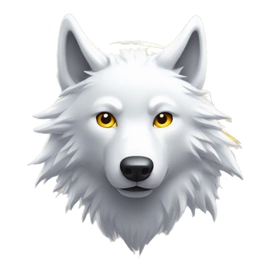 Lightning running white wolf sun halo sketch illustration  sticker