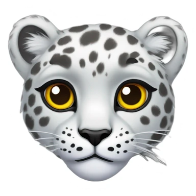 snow leopard with rainbow spots sticker