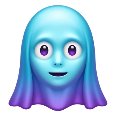 glitter cian and purple ghost no face sticker