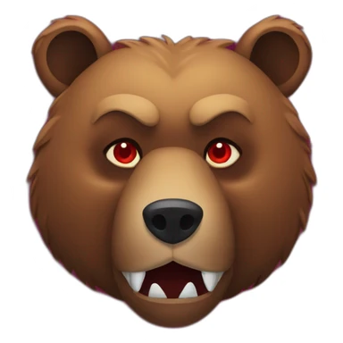 Grizzly bear head as devil sticker