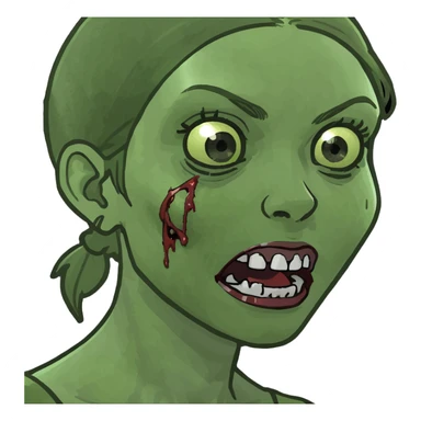girl zombie  sticker