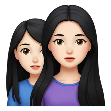 A girl blushing at a girl sticker