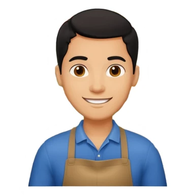 Happy ligth black hair man working in a supermarket sticker