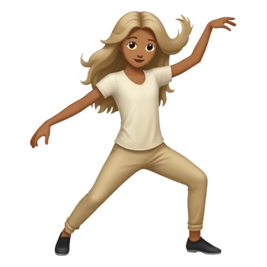 Person dancing longer hair sticker