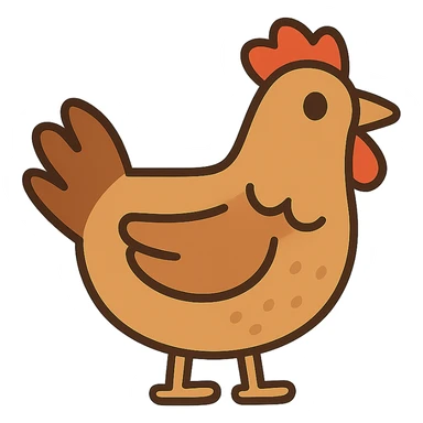 flat toon style chicken sticker