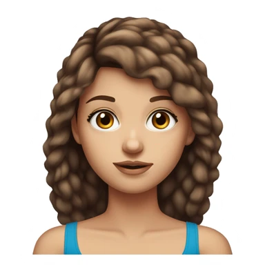 Girl with brown hair blue eyes tank top and long lashes sticker