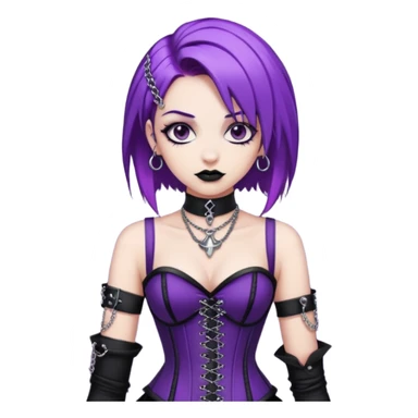 my nickname on the discord server is Little VIper, i have purple hair and an alt/goth style so like corsets and black with silver chains. i want a animated emoji with the text "'Lil Viper Mad" sticker