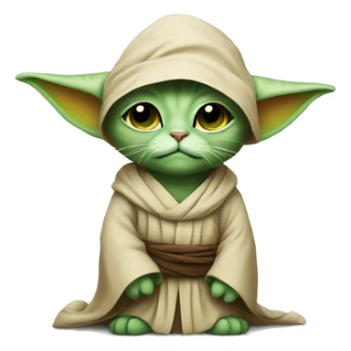 cat dressed as yoda sticker