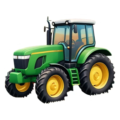 An icon showing close-up tractor in a colorful rural landscape, inspired by Farming Simulator 22. The design features vibrant fields, barns, and crops under a bright sky, with tractors working the land. The peaceful and immersive farming environment is highlighted with a transparent background sticker