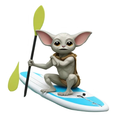 Grogu on a paddleboard sticker