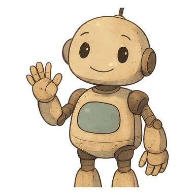 ghibli style friendly AI assistant sticker