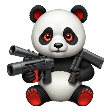 Angry panda with a grenade launcher  sticker