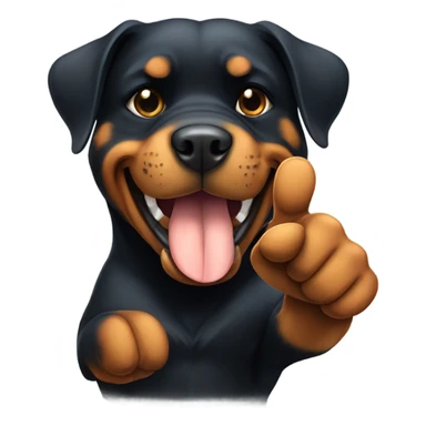 Rottweiler giving a thumbs up  sticker