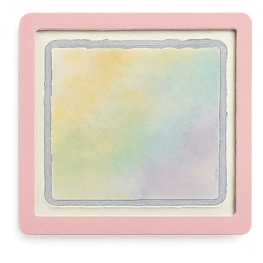 soft pastel hand-sketched outline frame with watercolor background, with a pink border sticker