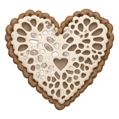 Pale brown lace heart sticker