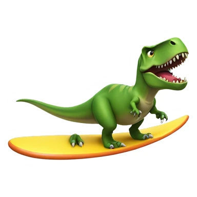 t-rex surfing sticker