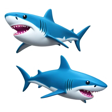 2 Sharks (1 pink and 1 blue) sticker