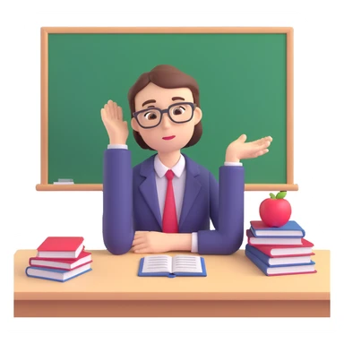 exhausted teacher in a bustling classroom sticker