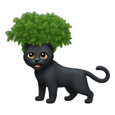 black pantera animal with a bush sticker