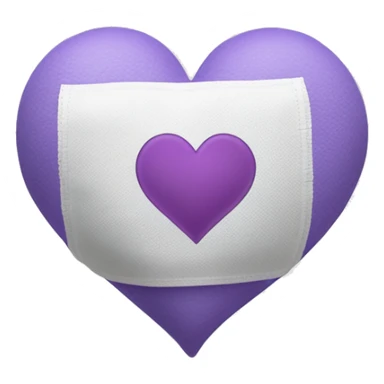 emoji of a violet heart similar to 💜with a healing bandage and have a white or light gray bandage wrapped around it, like this emoji❤️‍🩹. The bandage should be positioned diagonally across the heart, giving the appearance that the heart is being healed.  sticker