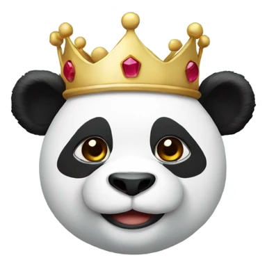 A panda wearing a crown sticker