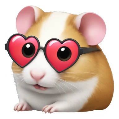hamster with heart glasses sticker