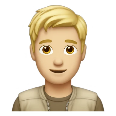 blonde guy with basic clothes with neutral colors sticker
