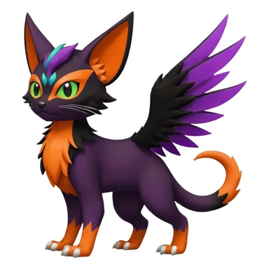 Liepard-Noivern-Litten-Sprigatito-Pokémon-fusion-creature (full body) sticker